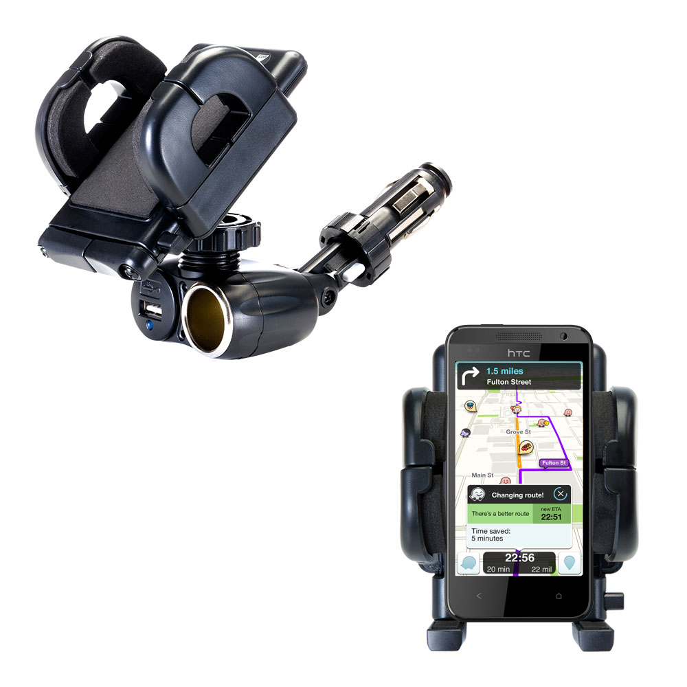 Cigarette Lighter Car Auto Holder Mount compatible with the HTC Desire 300