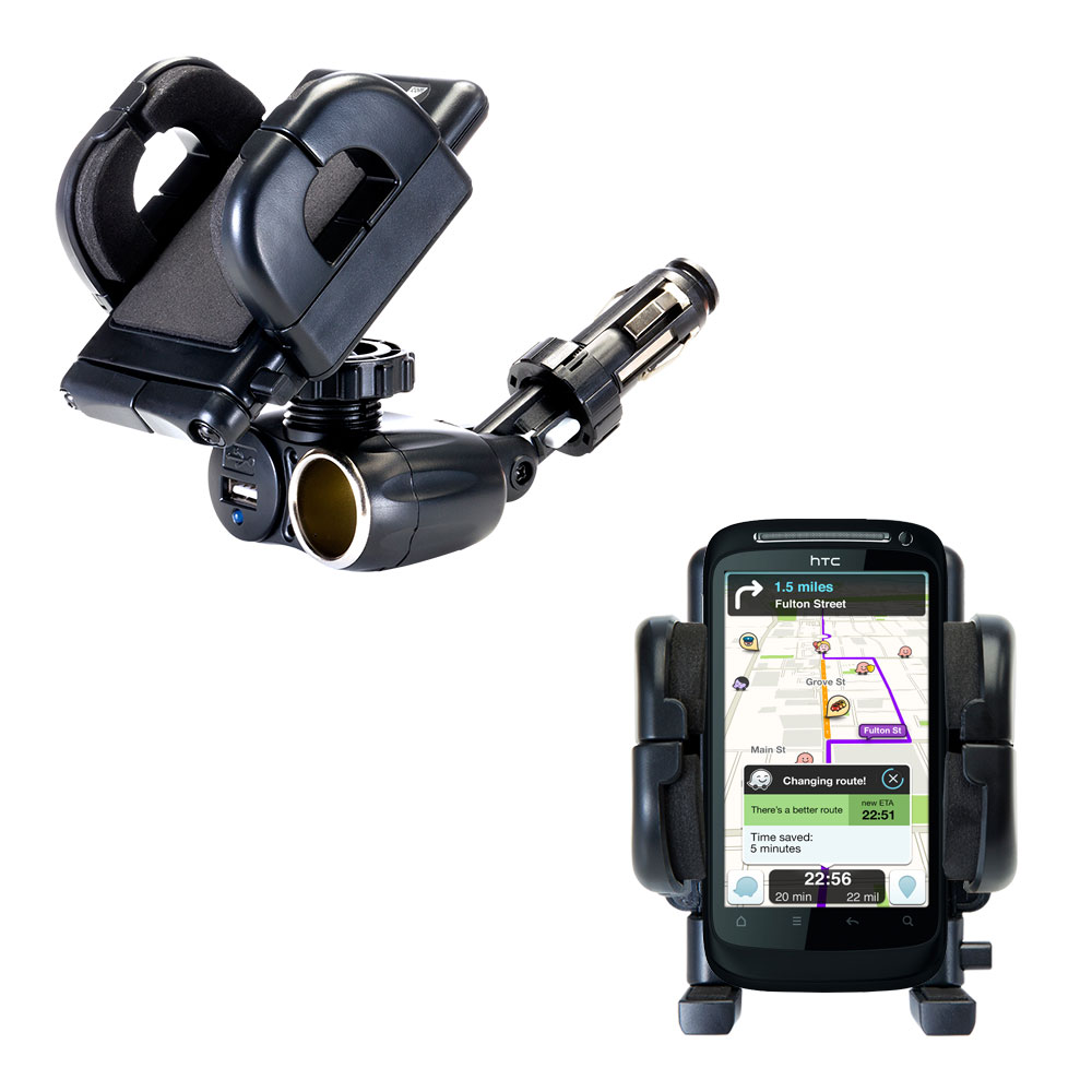 Cigarette Lighter Car Auto Holder Mount compatible with the HTC Desire S