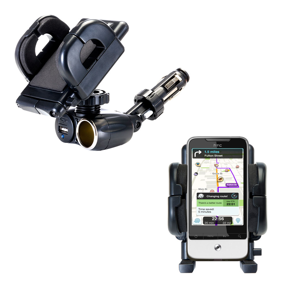 Cigarette Lighter Car Auto Holder Mount compatible with the HTC Hero2