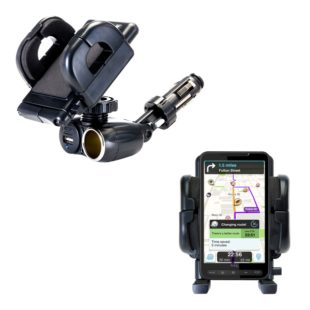 Cigarette Lighter Car Auto Holder Mount compatible with the HTC Leo