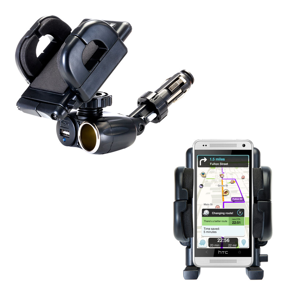 Cigarette Lighter Car Auto Holder Mount compatible with the HTC One mini