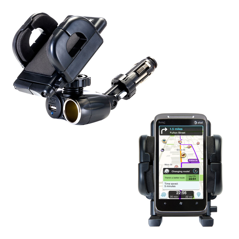 Cigarette Lighter Car Auto Holder Mount compatible with the HTC Spark
