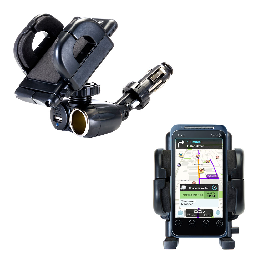 Cigarette Lighter Car Auto Holder Mount compatible with the HTC Speedy