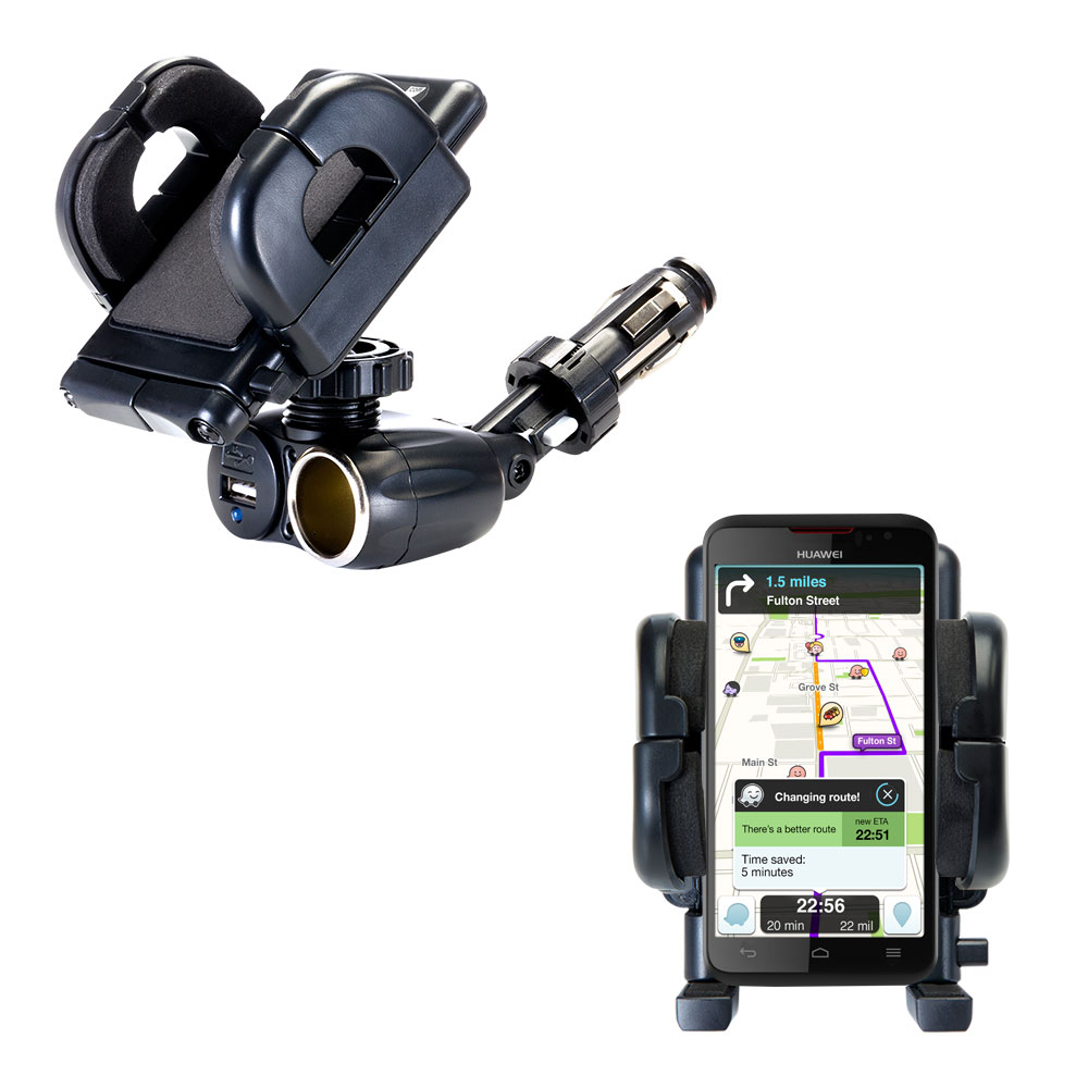 Cigarette Lighter Car Auto Holder Mount compatible with the Huawei Ascend D1