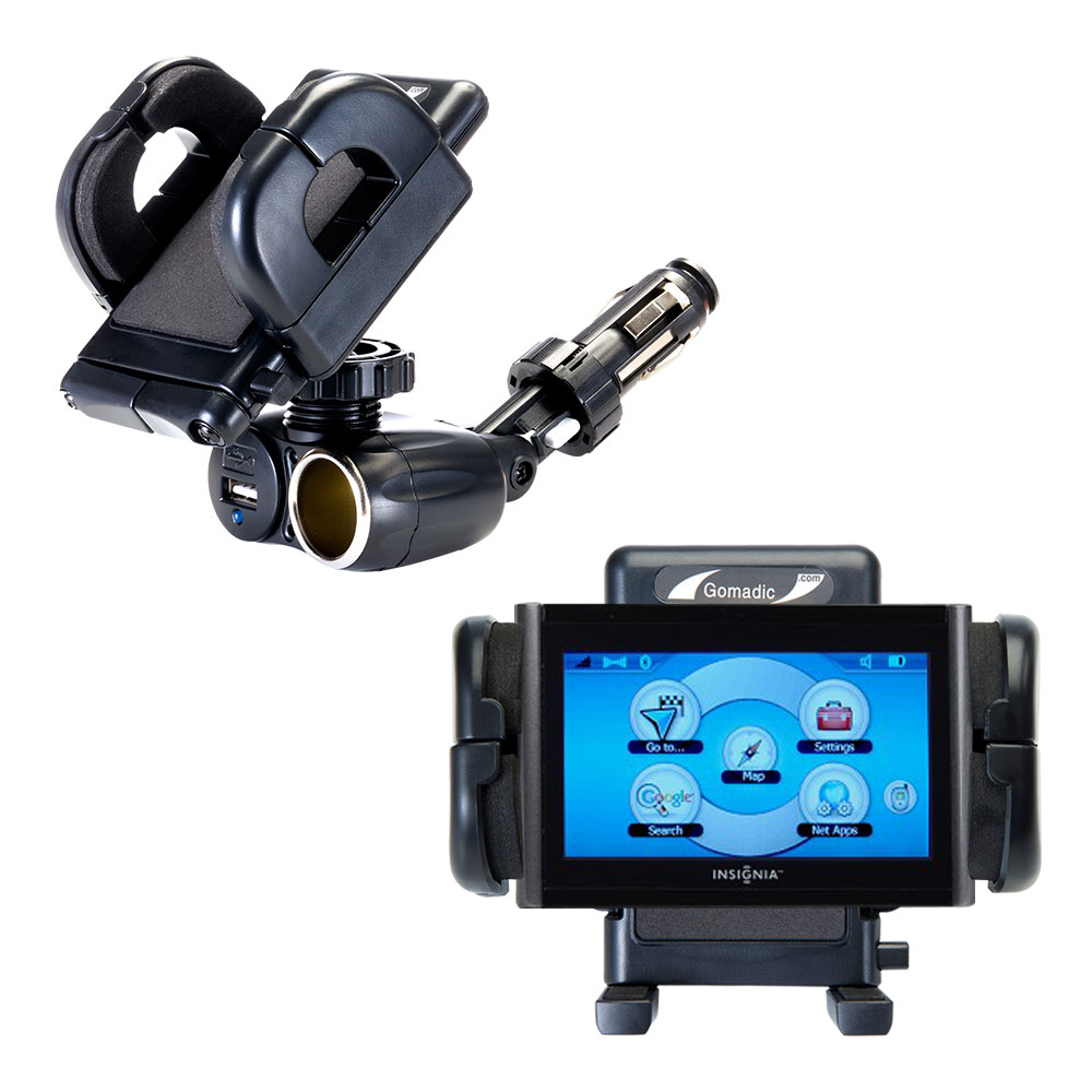 Cigarette Lighter Car Auto Holder Mount compatible with the Insignia NV-CNV43 GPS