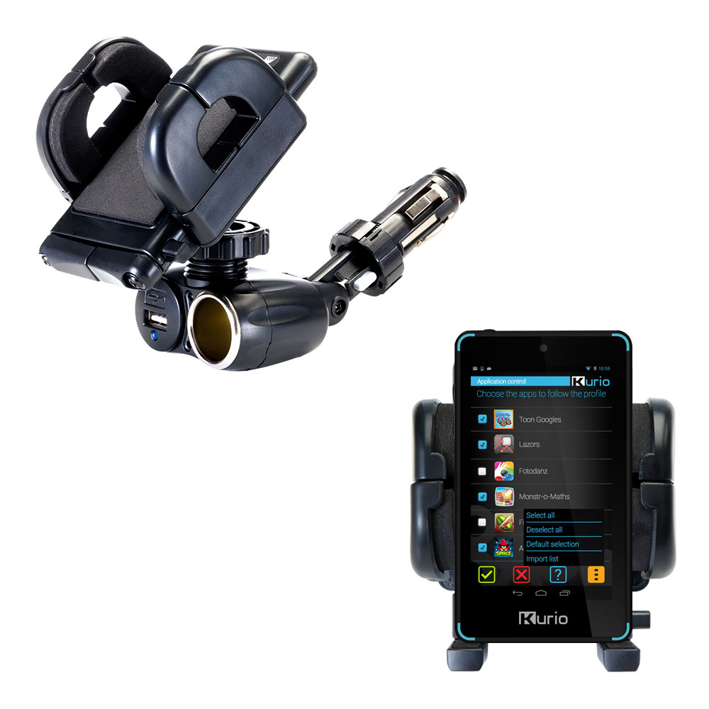 Cigarette Lighter Car Auto Holder Mount compatible with the KD Interactive Kurio Touch 4S