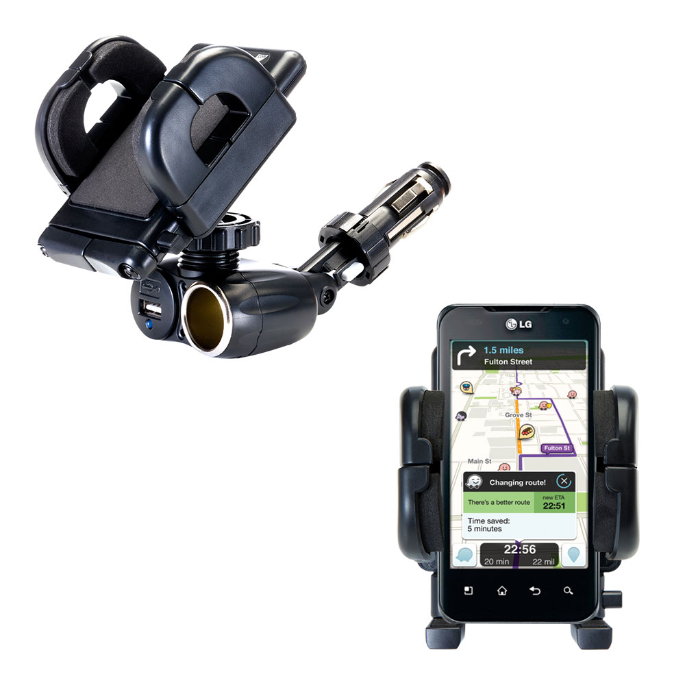 Cigarette Lighter Car Auto Holder Mount compatible with the LG B