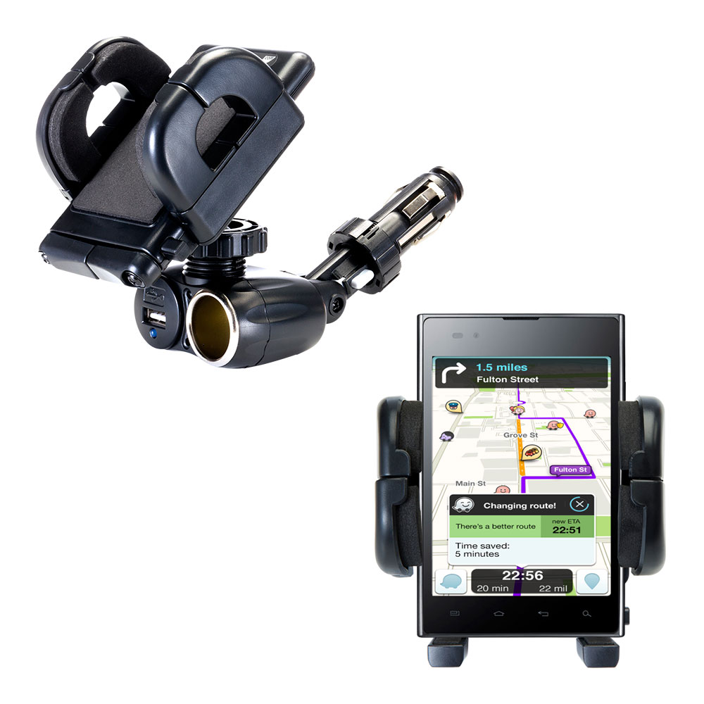 Cigarette Lighter Car Auto Holder Mount compatible with the LG F100L