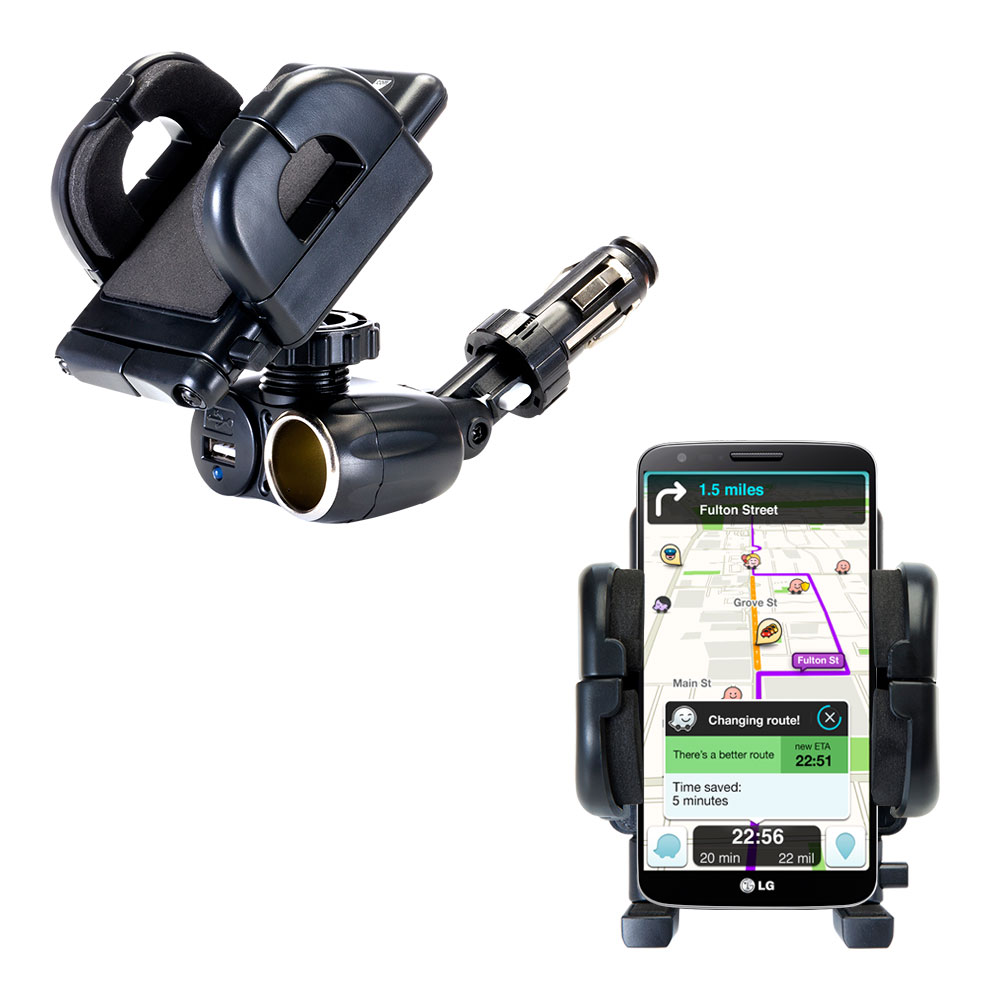 Cigarette Lighter Car Auto Holder Mount compatible with the LG G2