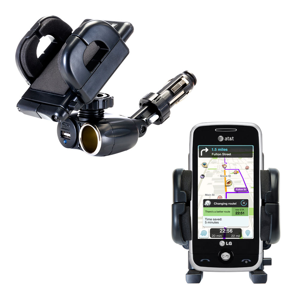 Cigarette Lighter Car Auto Holder Mount compatible with the LG GS390