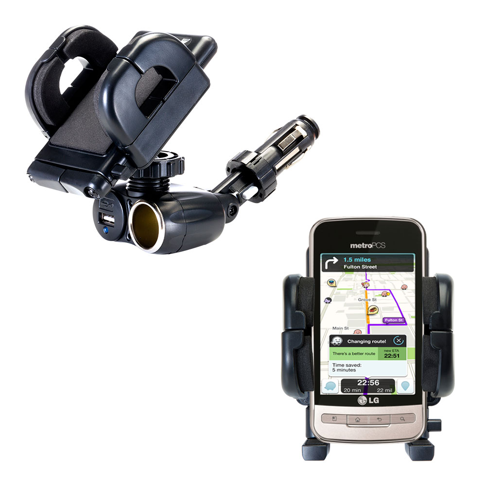 Cigarette Lighter Car Auto Holder Mount compatible with the LG  Optimus M