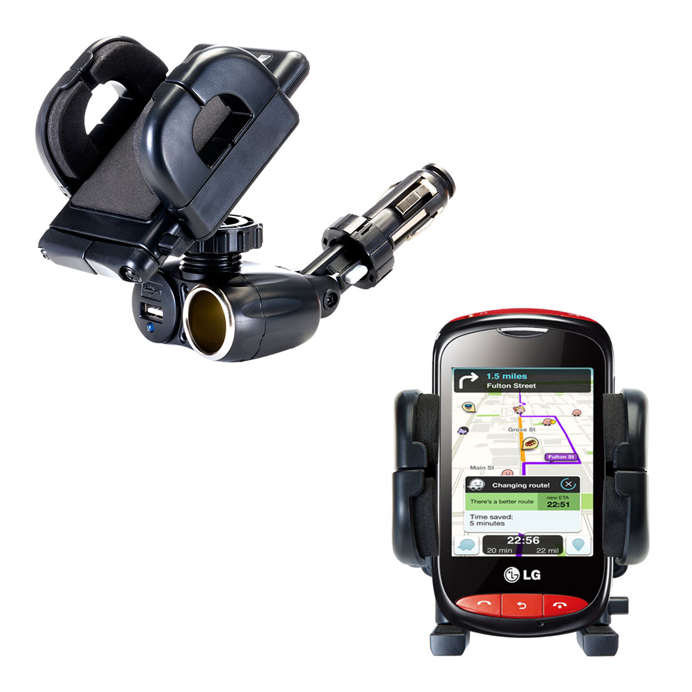 Cigarette Lighter Car Auto Holder Mount compatible with the LG T310