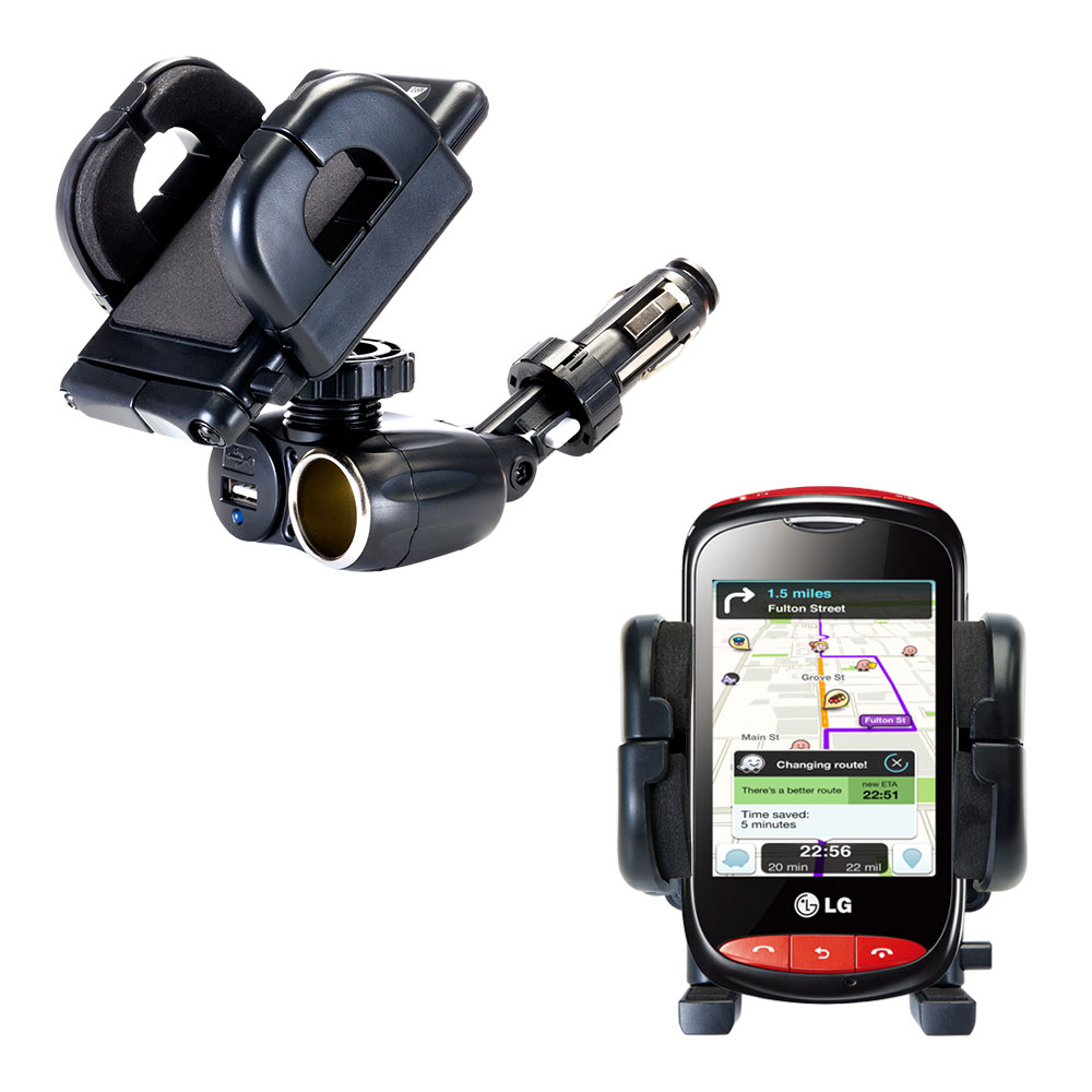 Cigarette Lighter Car Auto Holder Mount compatible with the LG Wink Style