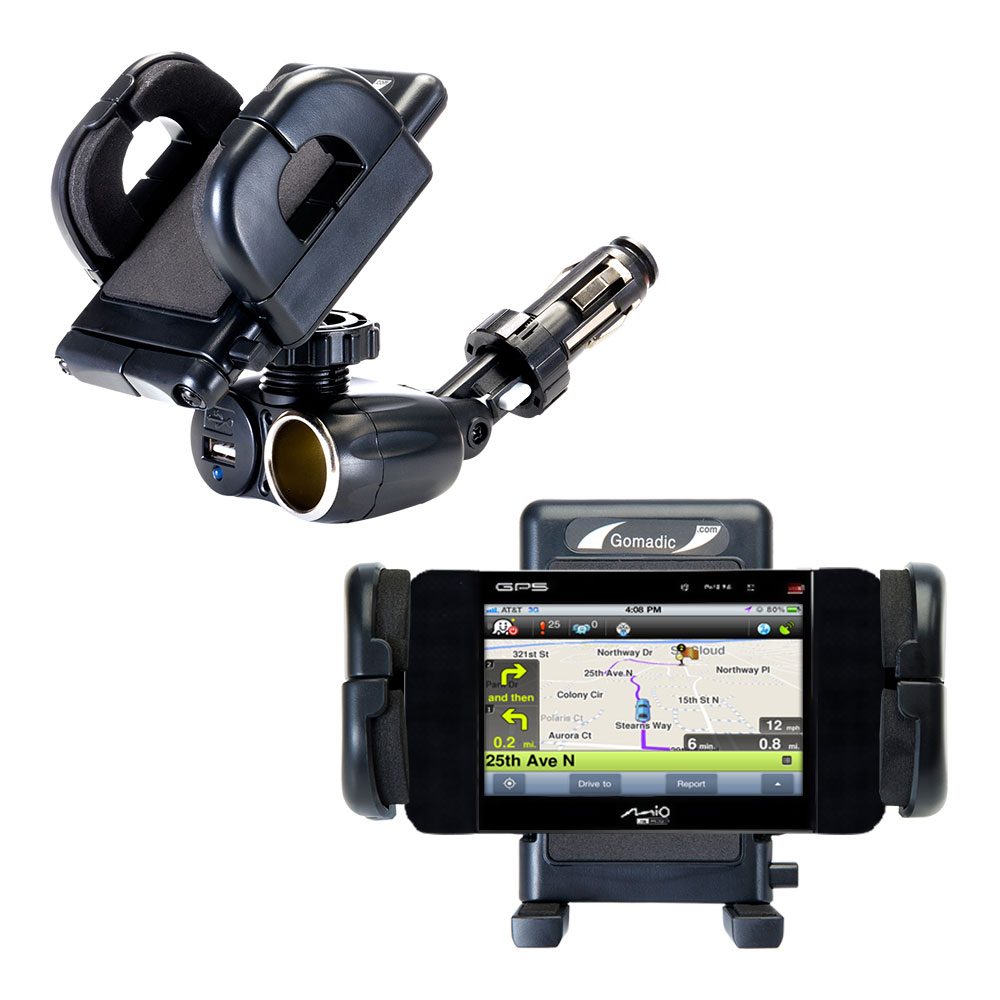 Cigarette Lighter Car Auto Holder Mount compatible with the Mio C810