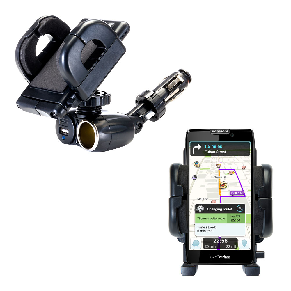 Cigarette Lighter Car Auto Holder Mount compatible with the Motorola DROID HD