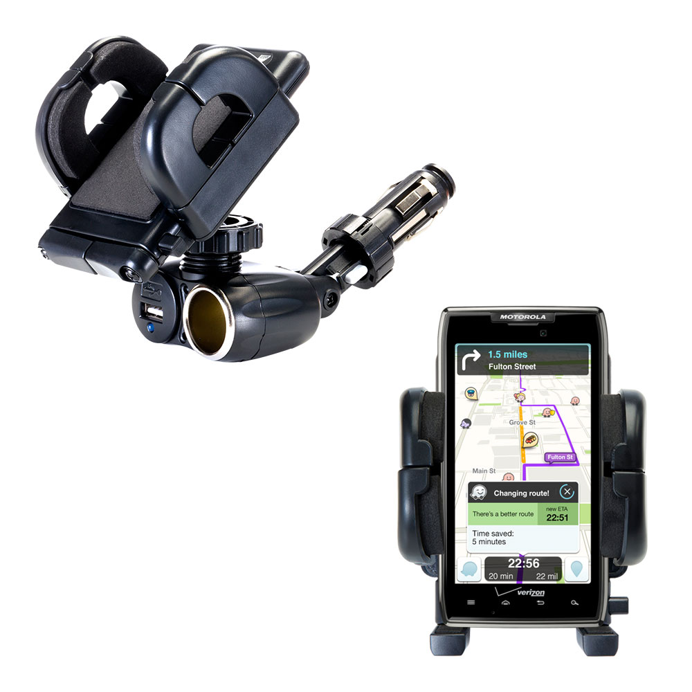 Cigarette Lighter Car Auto Holder Mount compatible with the Motorola Droid MAXX