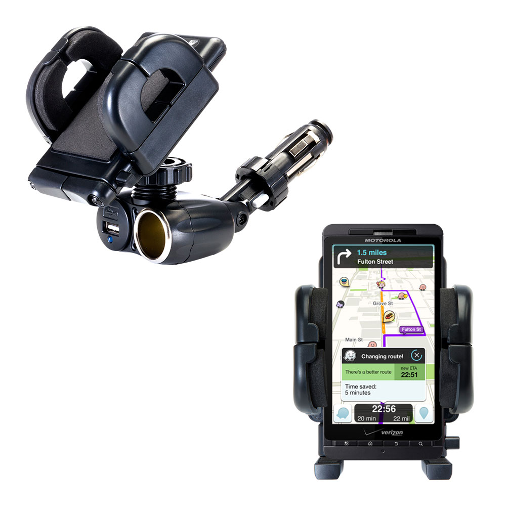 Cigarette Lighter Car Auto Holder Mount compatible with the Motorola Droid Shadow