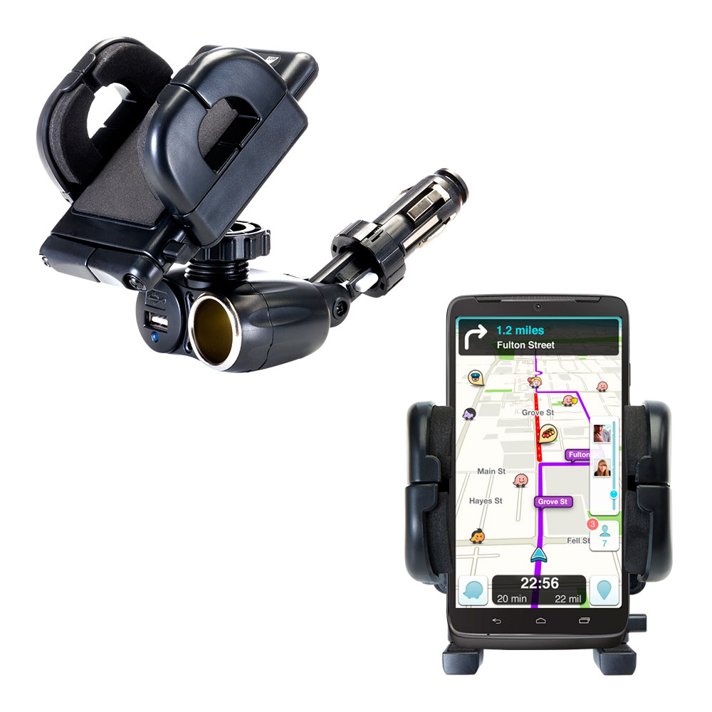 Cigarette Lighter Car Auto Holder Mount compatible with the Motorola DROID Turbo