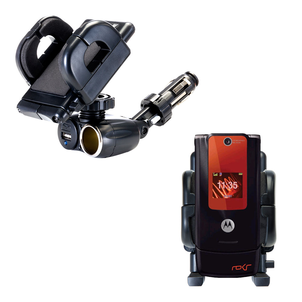 Cigarette Lighter Car Auto Holder Mount compatible with the Motorola ROKR W5