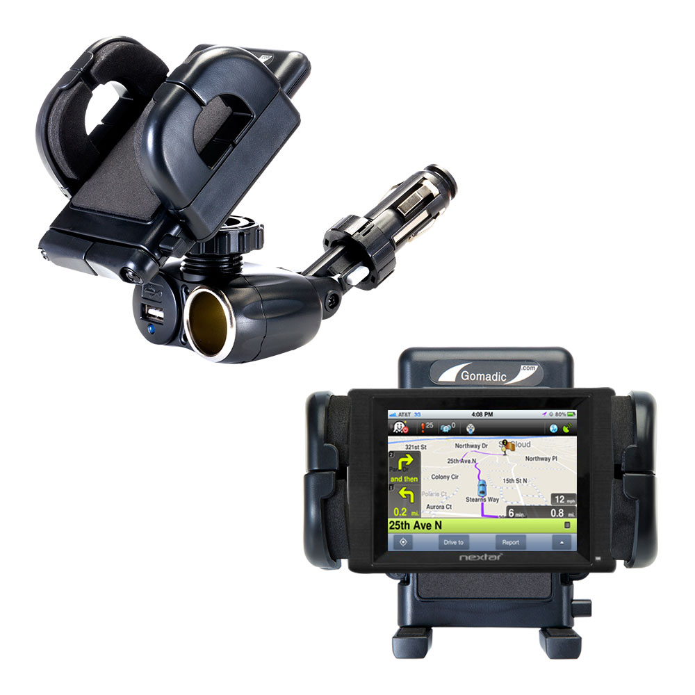 Cigarette Lighter Car Auto Holder Mount compatible with the Nextar SNAP5