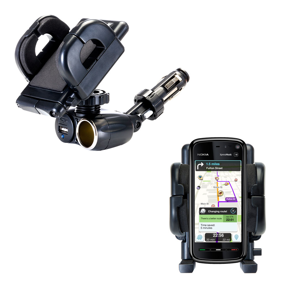 Cigarette Lighter Car Auto Holder Mount compatible with the Nokia 5800 XpressMusic