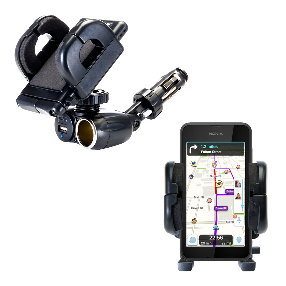 Cigarette Lighter Car Auto Holder Mount compatible with the Nokia Lumia 530