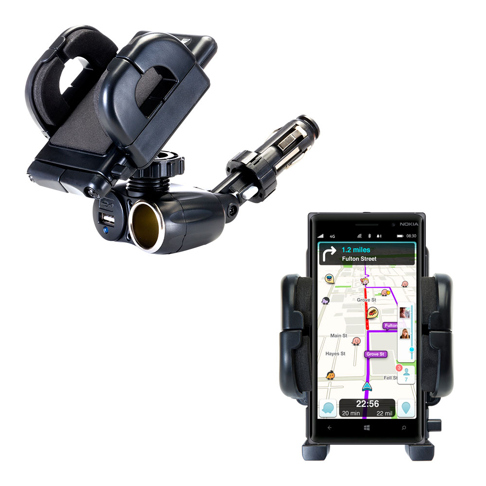 Cigarette Lighter Car Auto Holder Mount compatible with the Nokia Lumia 830