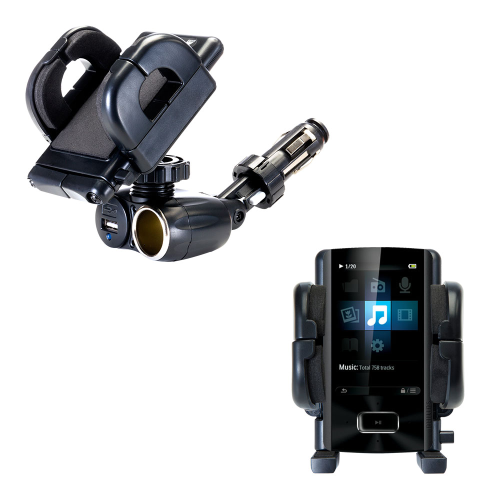 Cigarette Lighter Car Auto Holder Mount compatible with the Philips Aria (All GB Versions)