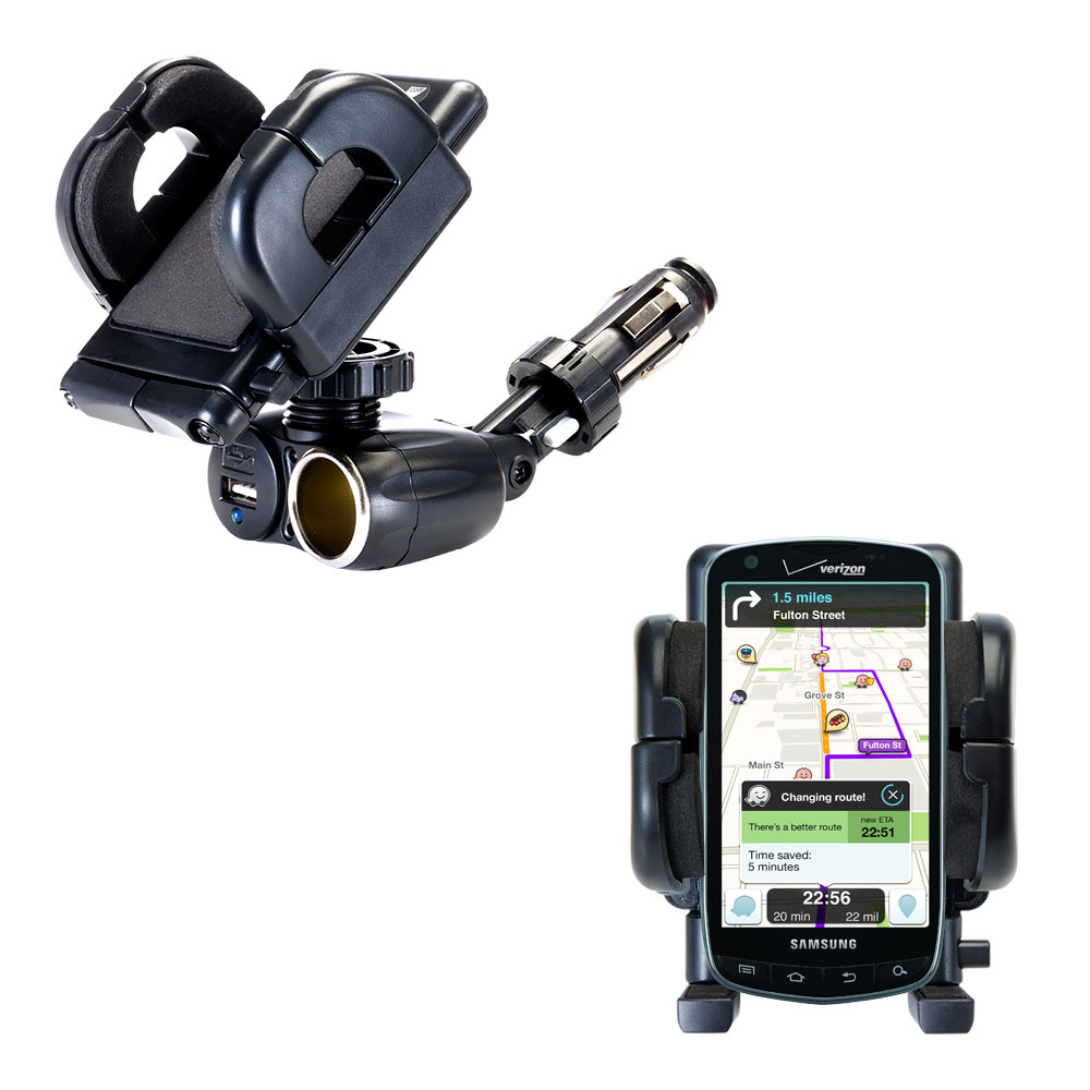Cigarette Lighter Car Auto Holder Mount compatible with the Samsung Droid Charge