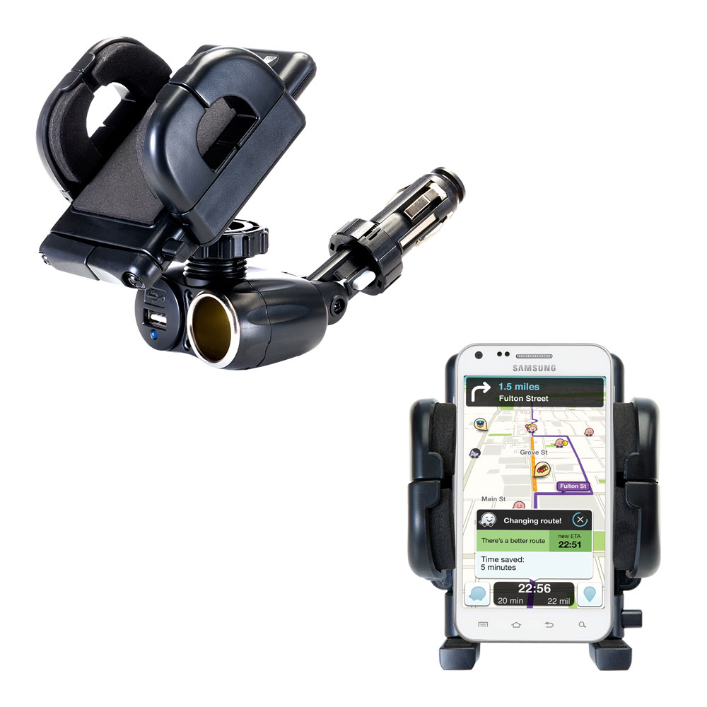 Cigarette Lighter Car Auto Holder Mount compatible with the Samsung Epic 4G Touch