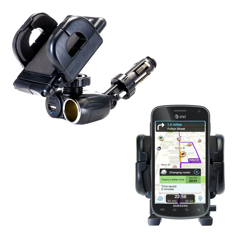 Cigarette Lighter Car Auto Holder Mount compatible with the Samsung Exhilarate