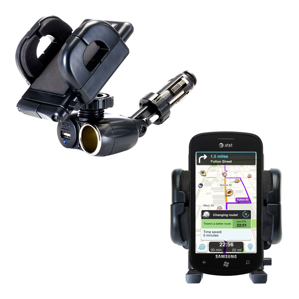 Cigarette Lighter Car Auto Holder Mount compatible with the Samsung Focus