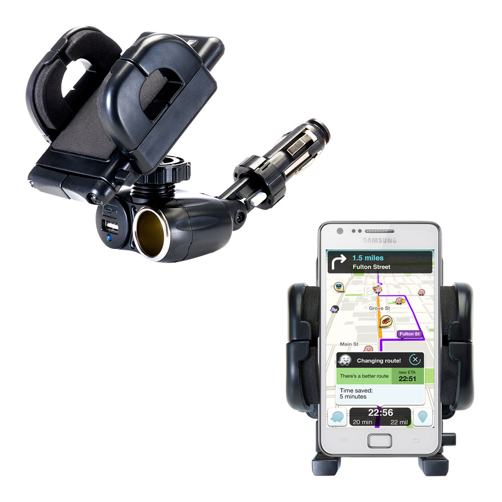 Cigarette Lighter Car Auto Holder Mount compatible with the Samsung Galaxy 2
