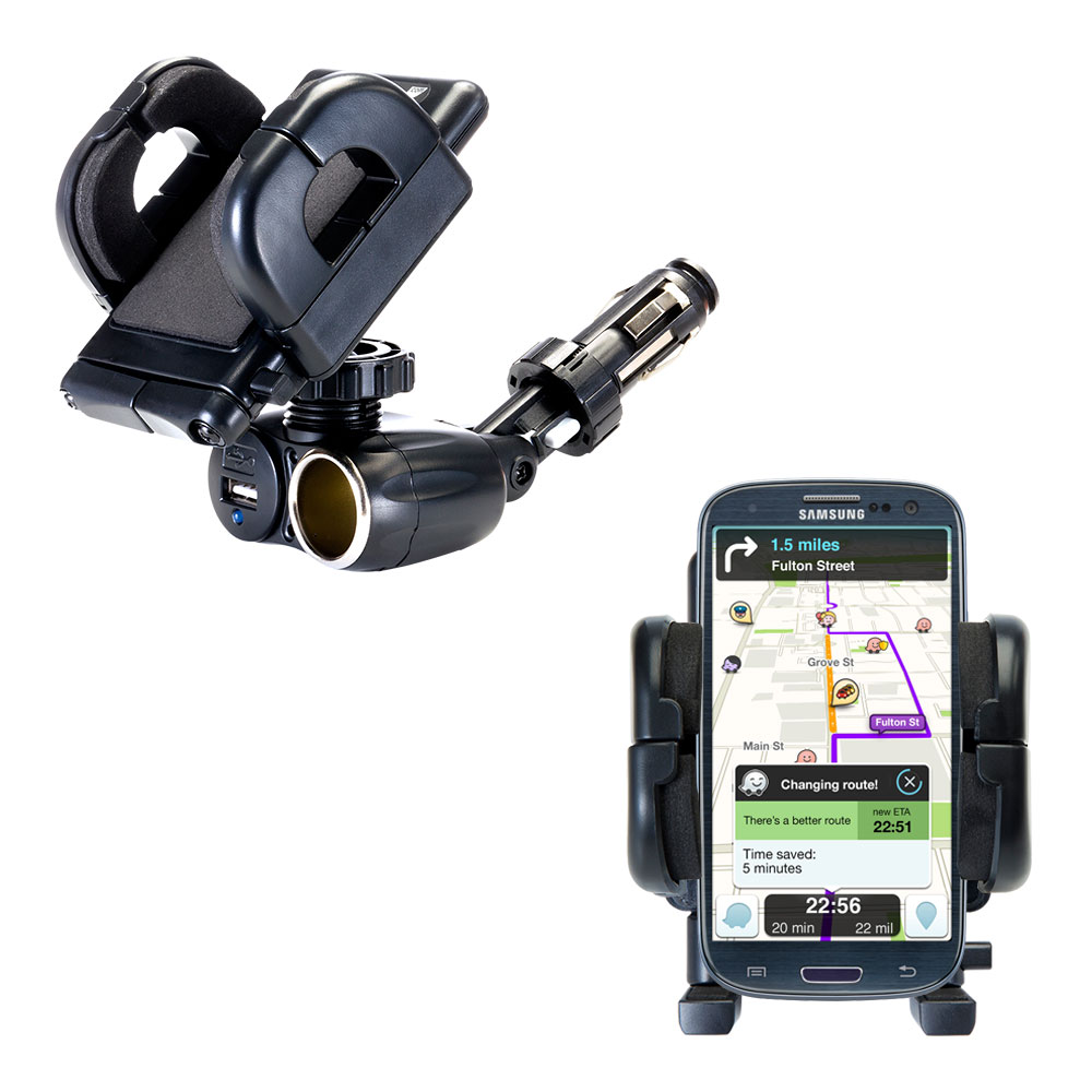 Cigarette Lighter Car Auto Holder Mount compatible with the Samsung Galaxy 3
