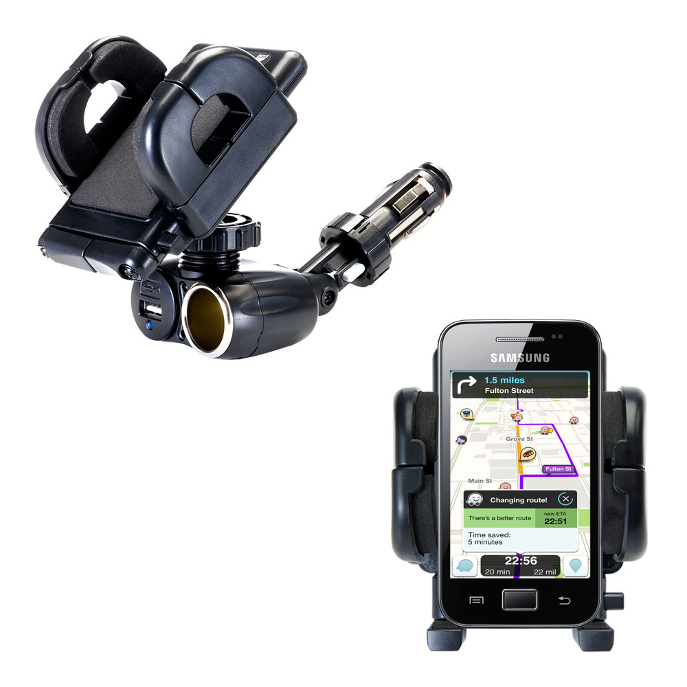 Cigarette Lighter Car Auto Holder Mount compatible with the Samsung Galaxy Ace