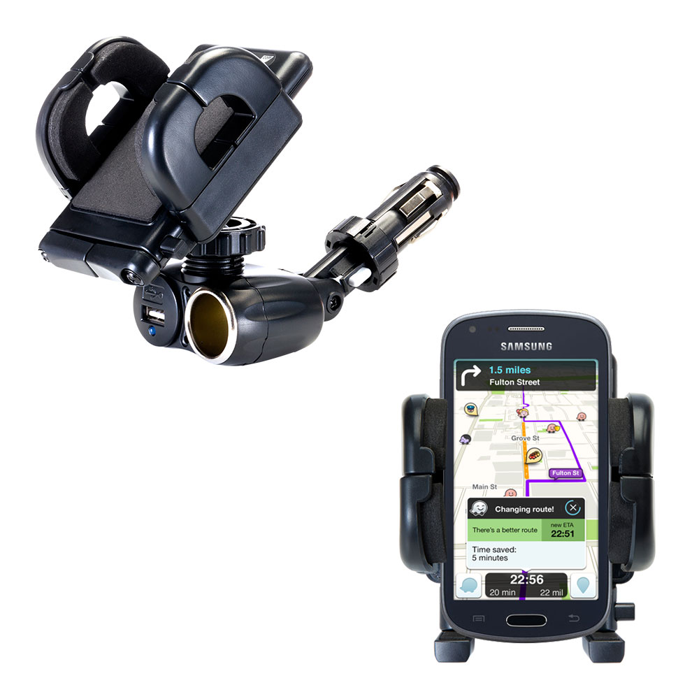 Cigarette Lighter Car Auto Holder Mount compatible with the Samsung Galaxy Amp