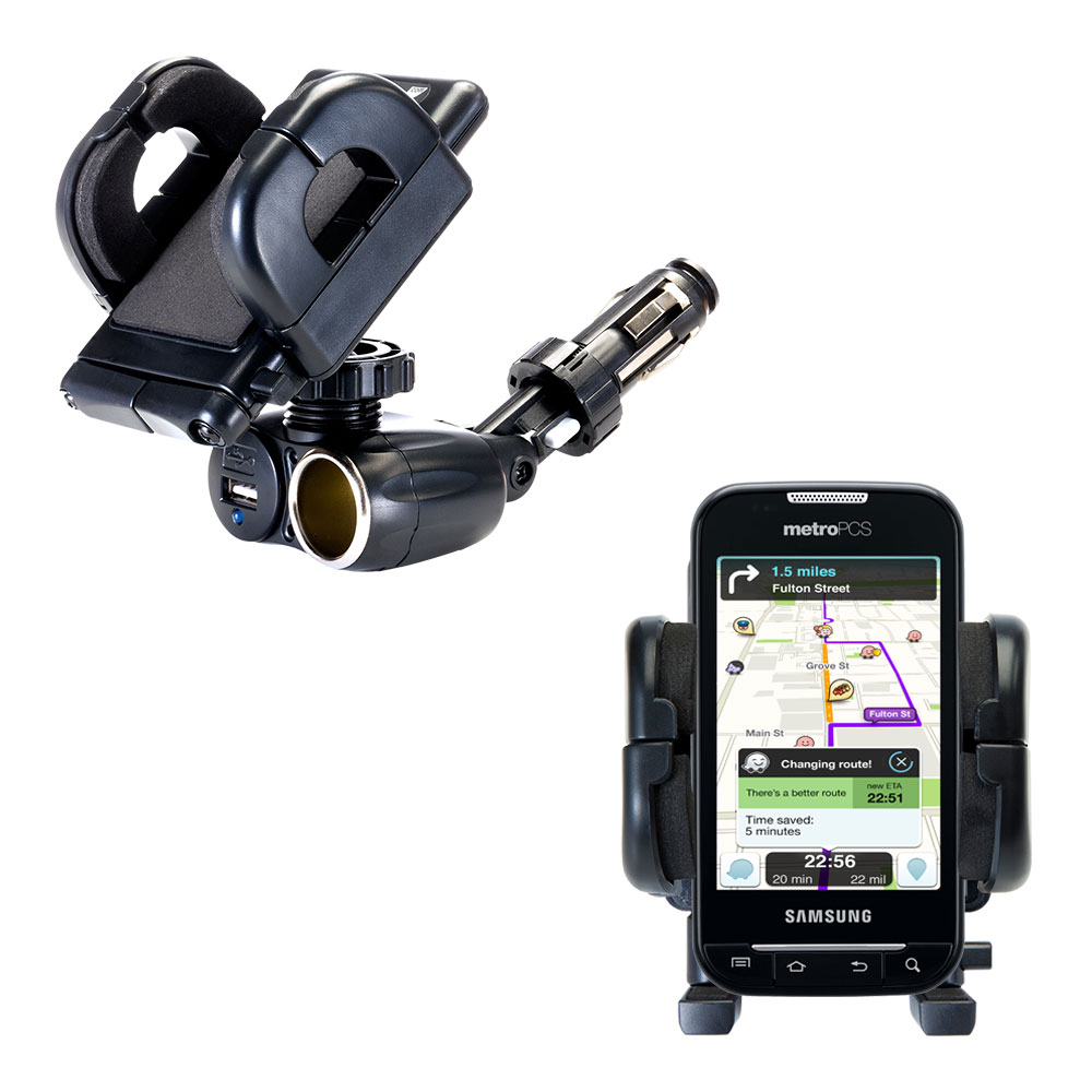 Cigarette Lighter Car Auto Holder Mount compatible with the Samsung Galaxy Indulge