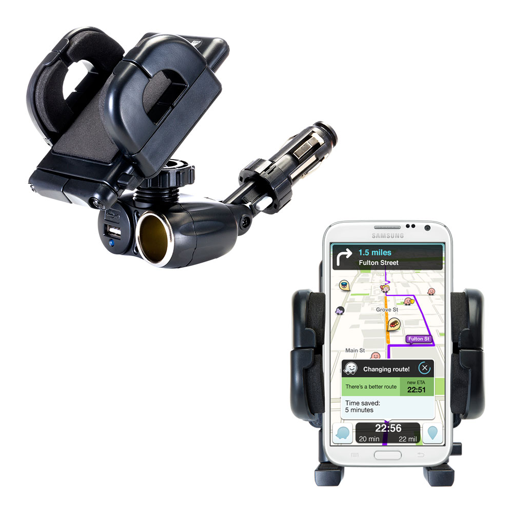 Cigarette Lighter Car Auto Holder Mount compatible with the Samsung Galaxy Note II