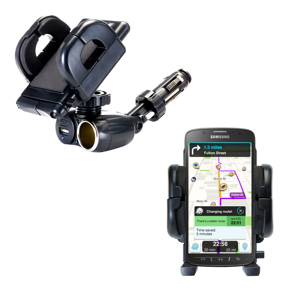 Cigarette Lighter Car Auto Holder Mount compatible with the Samsung Galaxy S 4 Active