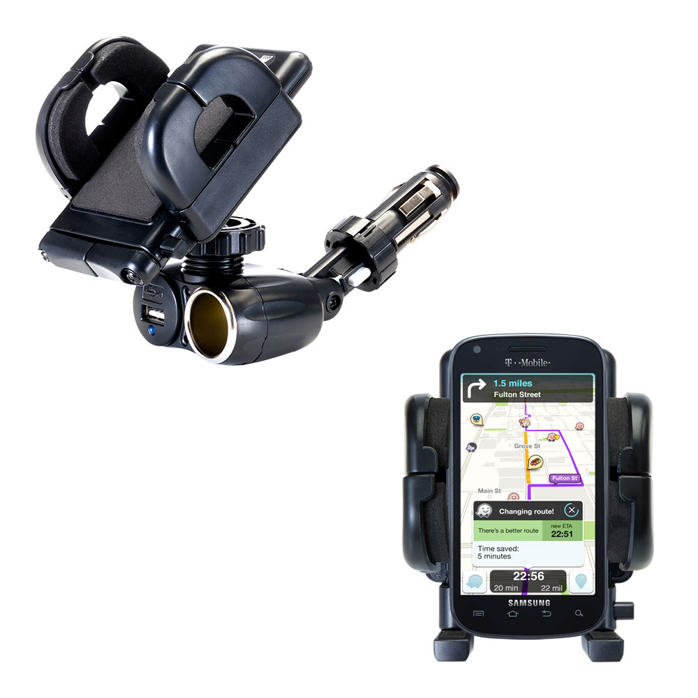 Cigarette Lighter Car Auto Holder Mount compatible with the Samsung Galaxy S 4G