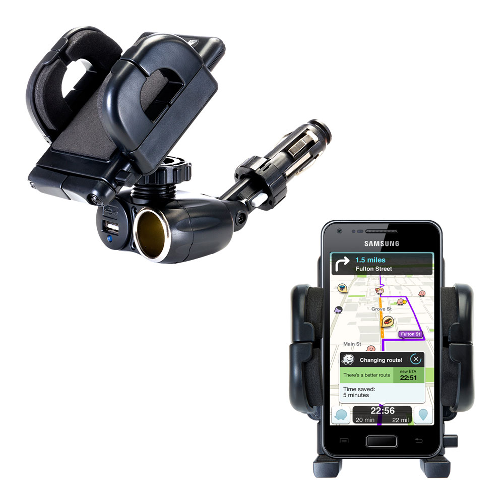 Cigarette Lighter Car Auto Holder Mount compatible with the Samsung Galaxy S Advance