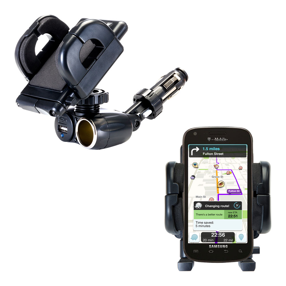 Cigarette Lighter Car Auto Holder Mount compatible with the Samsung Galaxy S Blaze / SGH-T769