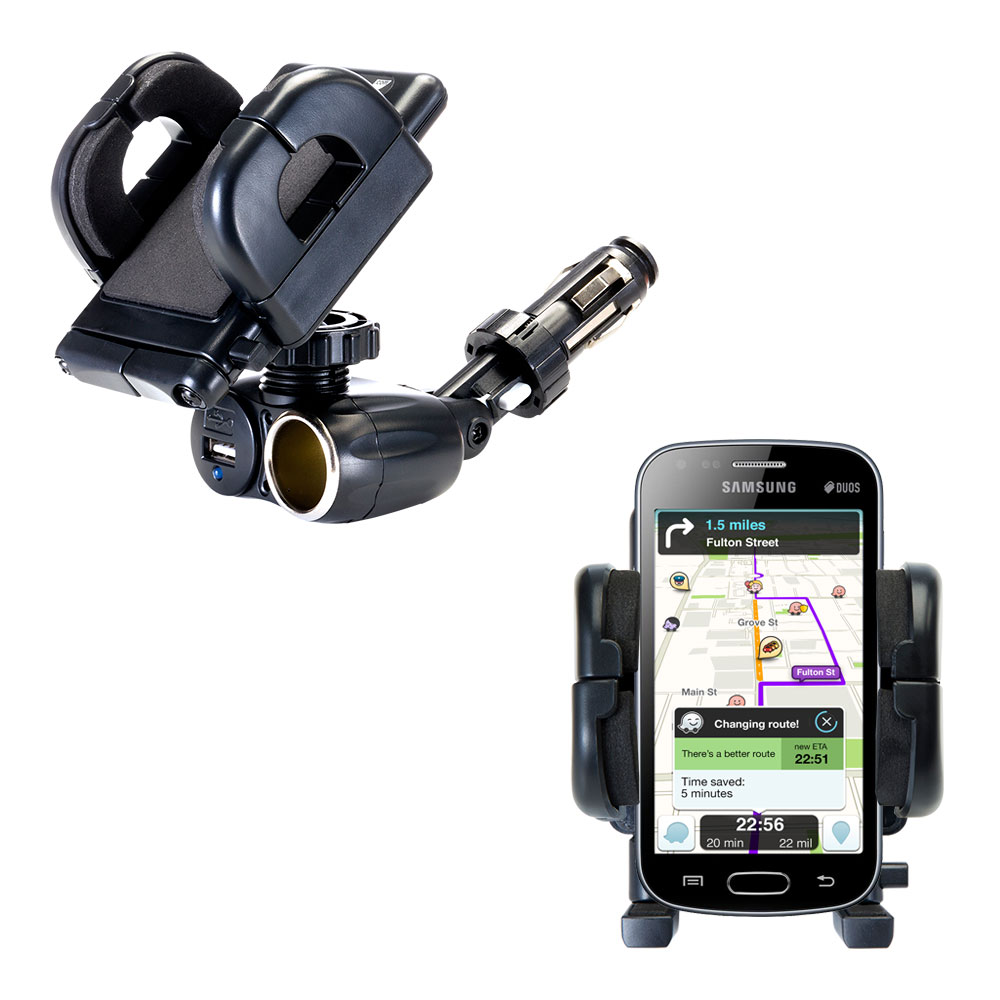 Cigarette Lighter Car Auto Holder Mount compatible with the Samsung Galaxy S Duos
