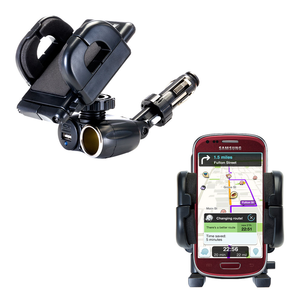 Cigarette Lighter Car Auto Holder Mount compatible with the Samsung Galaxy S III mini