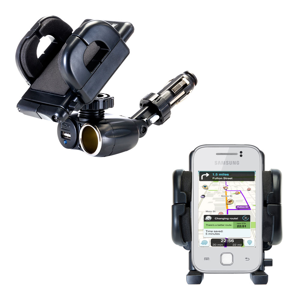 Cigarette Lighter Car Auto Holder Mount compatible with the Samsung Galaxy Y