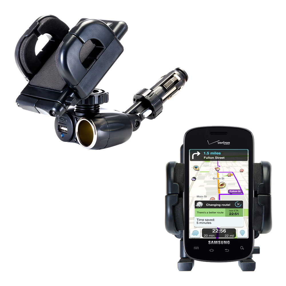 Cigarette Lighter Car Auto Holder Mount compatible with the Samsung SCH-i110 Illusion