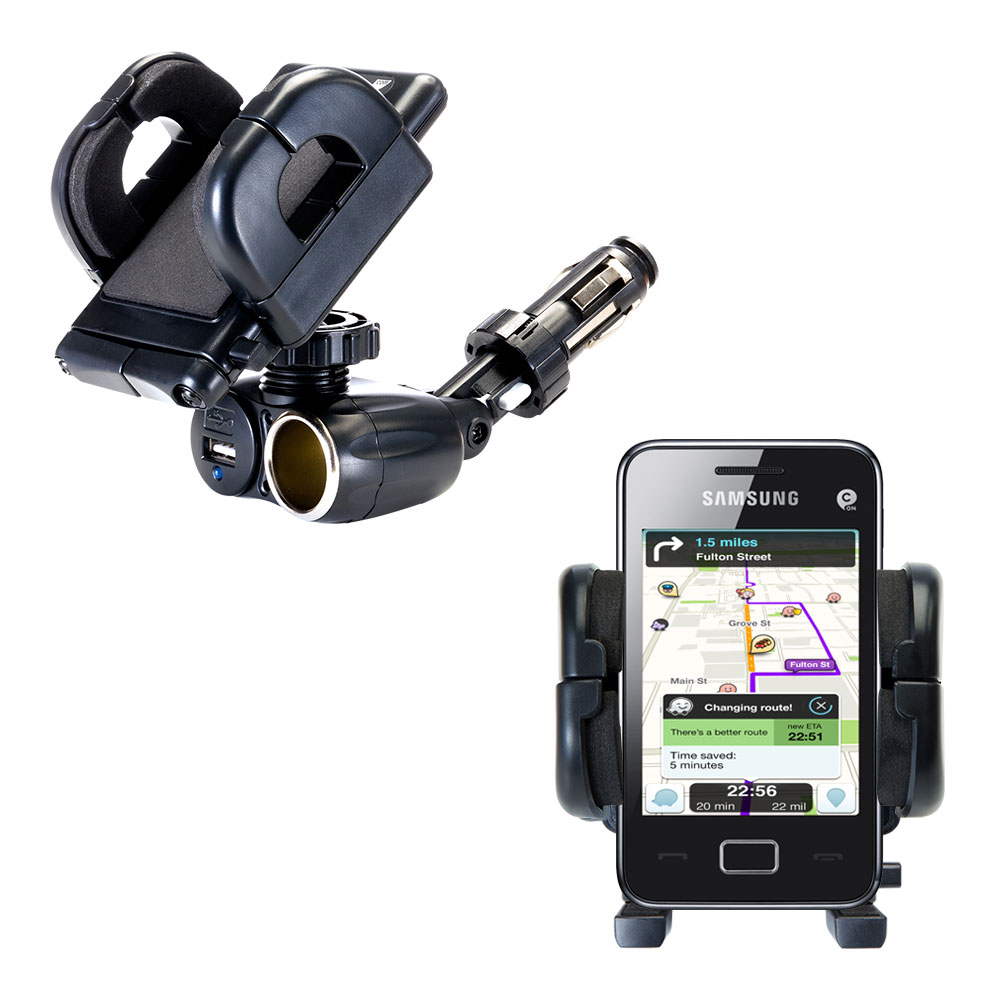 Cigarette Lighter Car Auto Holder Mount compatible with the Samsung Star 3