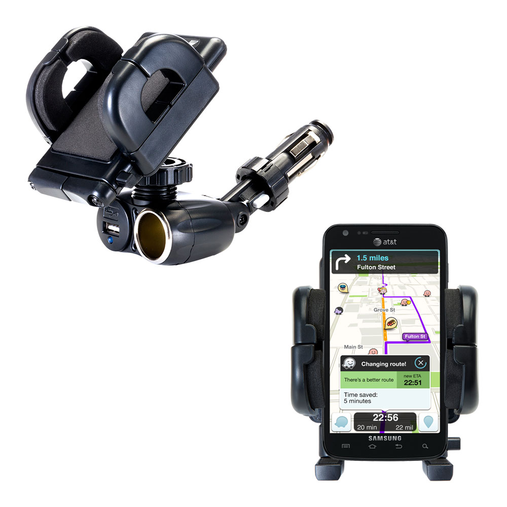 Cigarette Lighter Car Auto Holder Mount compatible with the Samsung Vibrant 4G