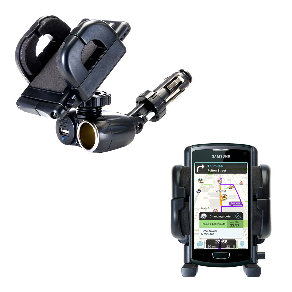 Cigarette Lighter Car Auto Holder Mount compatible with the Samsung Wave 3