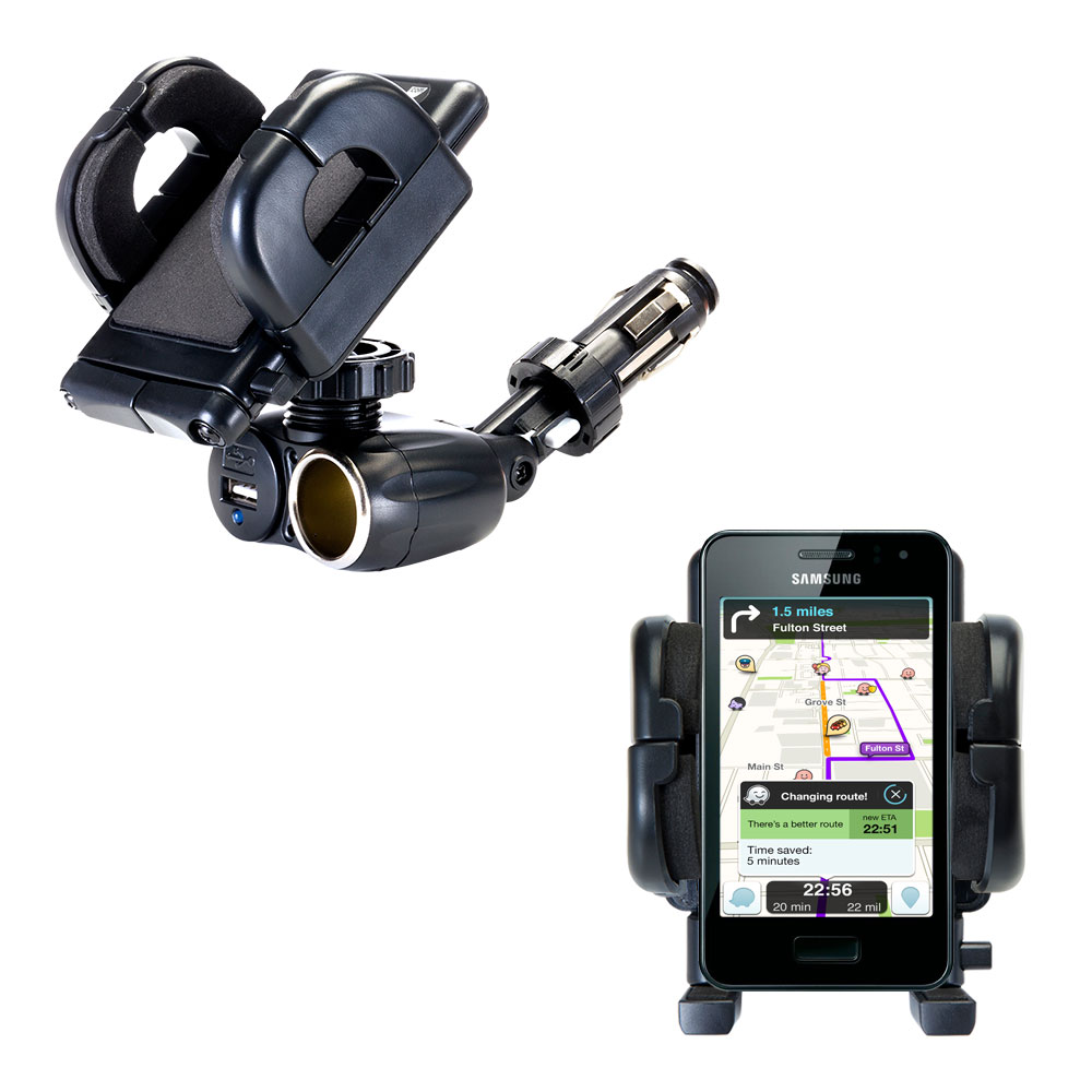 Cigarette Lighter Car Auto Holder Mount compatible with the Samsung Wave 725